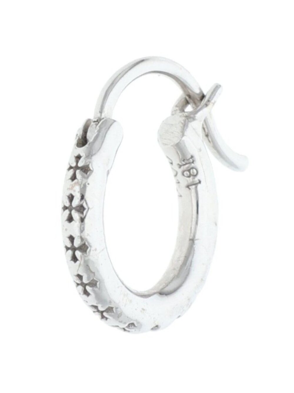 Chrome Hearts 18k Hoop Tfl Small White Gold Earrings